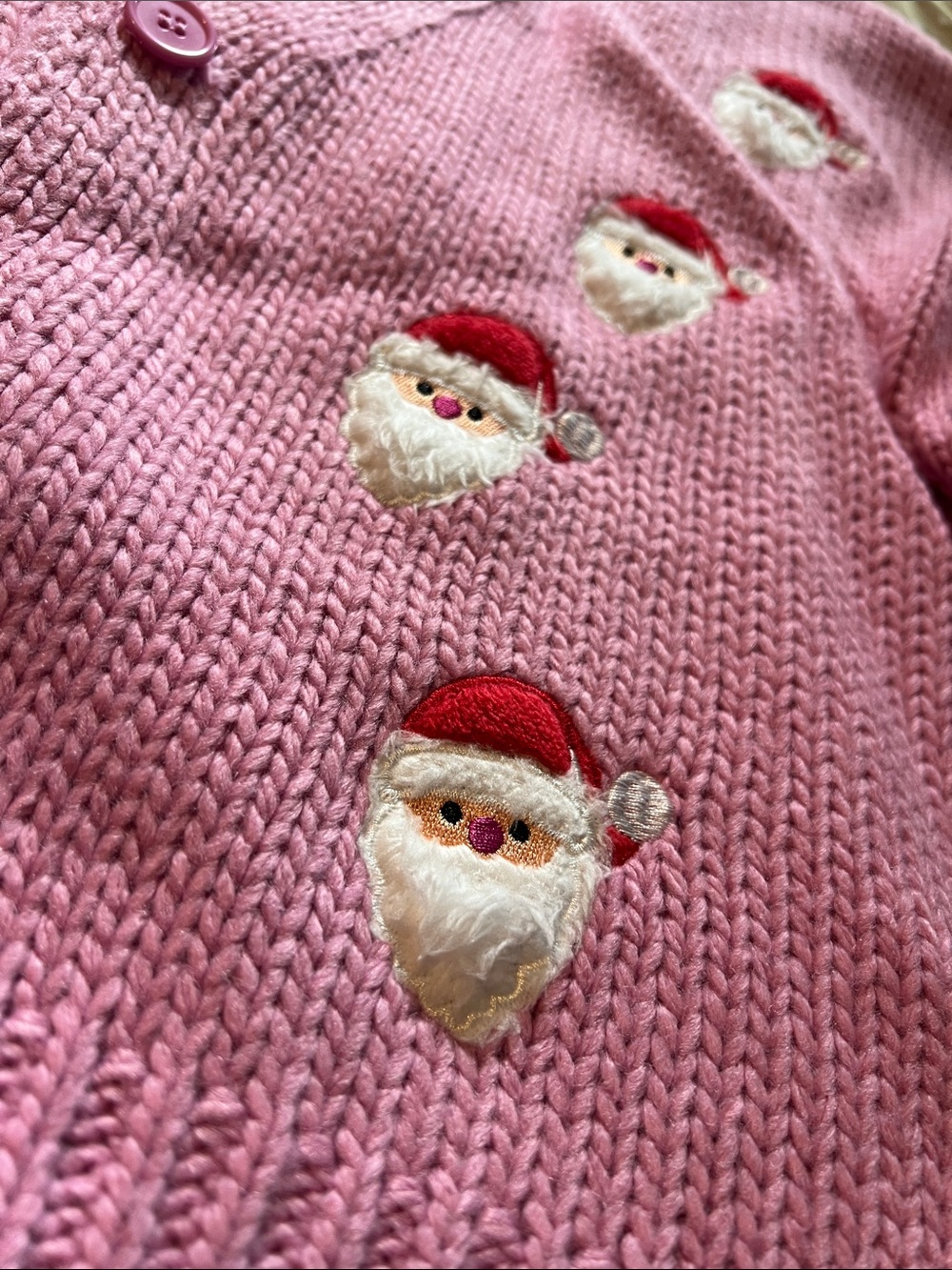 Forever 21 Pink Santa Embroidered V‑Neck Cardigan - Picture 3 of 6